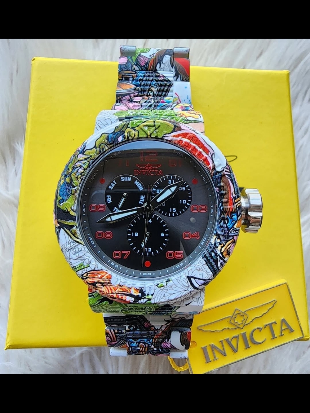 Invicta Multicolor Graphic Dial Chronograph Watch Original Brand New